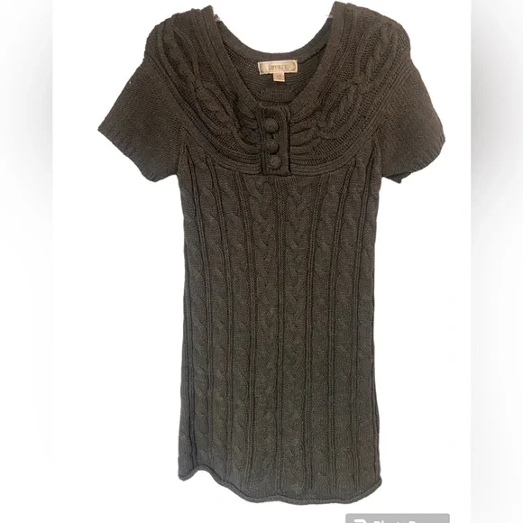 Decree | Dresses | Decree Short Sleeve Chunky Grey Sweater Mini Dress Large  Fall Casual | Poshmark